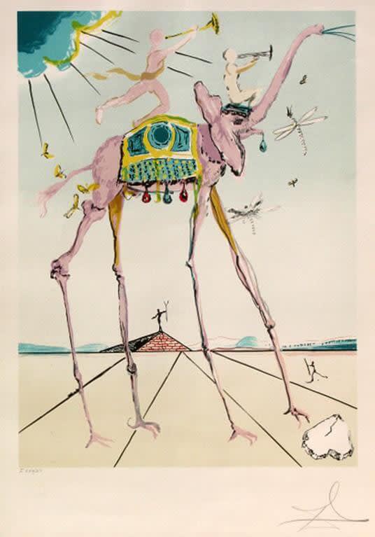 Salvador Dali Celestial Elephant (79-5), 1979 Lithograph 29.25 x 22.5 inches Edition of 350 Authenticated on verso For sale at VFA