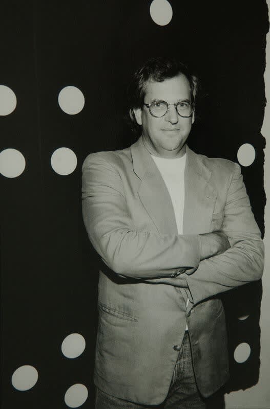Donald Sultan in front of Domino