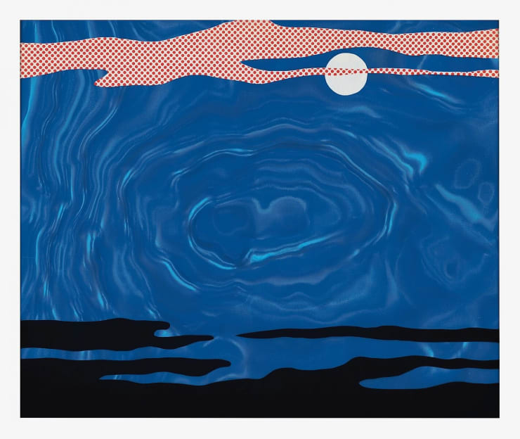 Roy Lichtenstein MoonScape, 1965 Screenprint on blue Rowlux 19.92h x 23.94w in 200 For sale at VFA