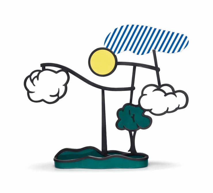 Roy Lichtenstein Landscape Mobile (Limoges), 1990 Porcelain and cast resin 22h x 25w x 5.50d in 55.88h x 63.50w x 13.97d cm 125 For sale at VFA
