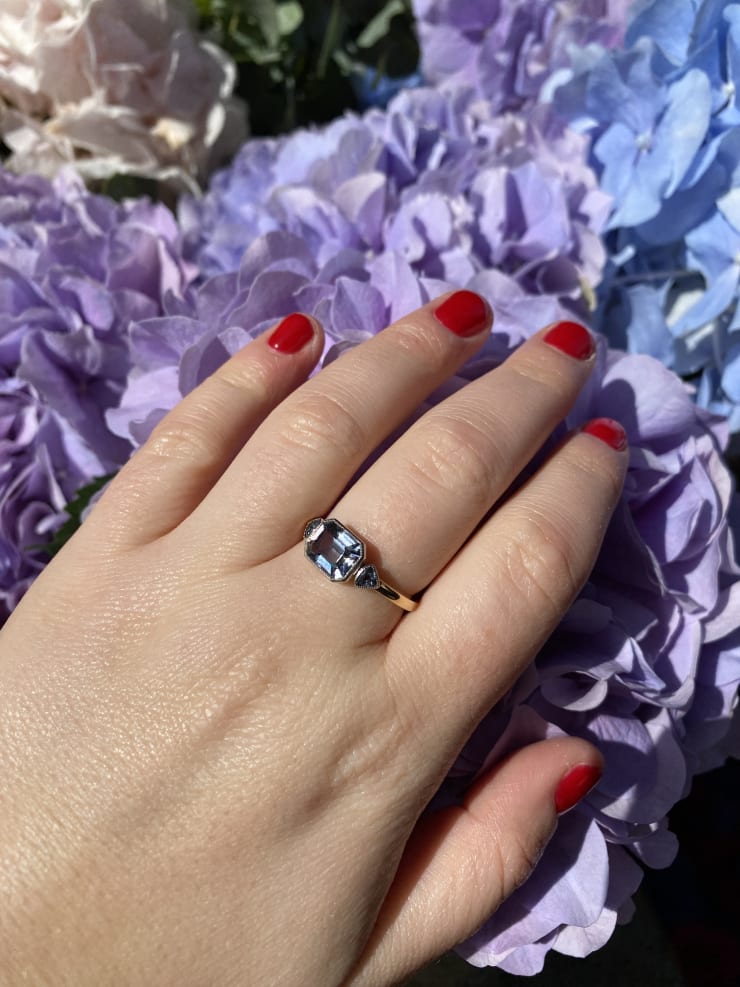 Bespoke Aril Jewels Ring with spinel & alexandrites made to celebrate egg freezing journey.