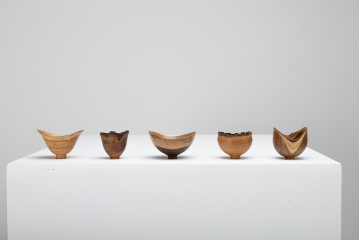 Vintage Bert Marsh Wooden Turned Bowls Row