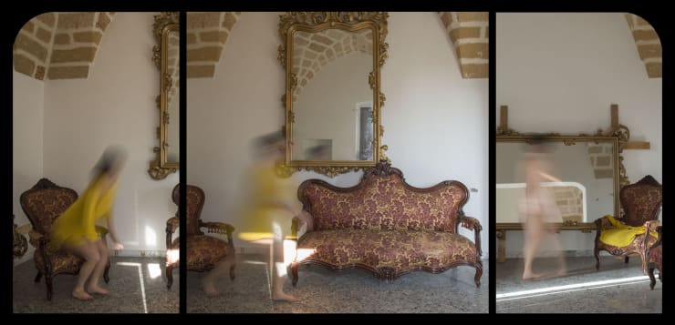 Pio Tarantini, Trittico#MT, divano e specchio (Triptych#MT, sofa and mirror), 2016