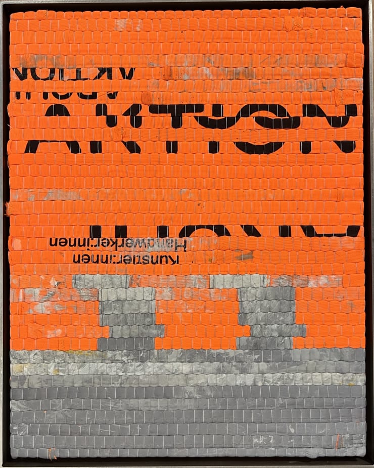 Mariona Berenguer Overall 16 (Aktion/Jane), 2023 Overalls, cotton thread and stainless steel 15 3/4 x 12 5/8 x 1 in 40 x 32 x 2.5 cm