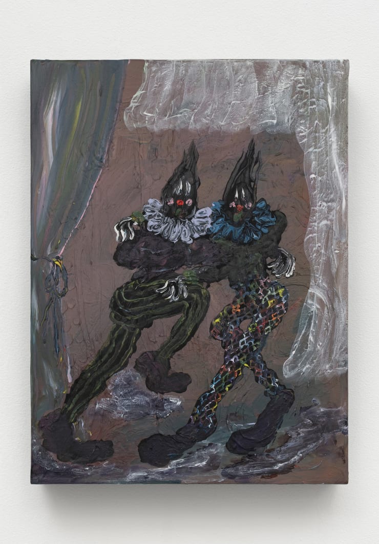 Victoria Palacios Lutter Ou S Enlacer To Wrestle Or To Embrace 2024 Acrylic And Gouache On Canvas 40 30 Cm 1