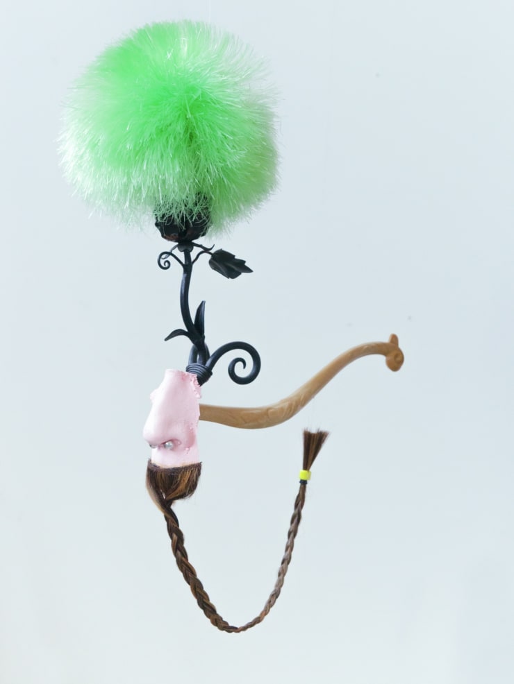Thorsten Brinkmann Nöddler, 2022 Resin, color, found objects, and nylon 19 3/4 x 5 7/8 x 13 3/4 in 50 x 15 x 35 cm
