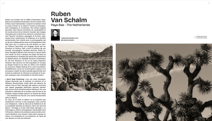 Kamira Institute France, Paris , “His photographs, marked by formal clarity and expressive restraint, combine human figures, landscapes, and organic...