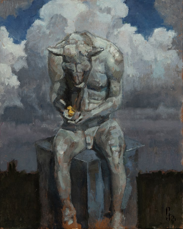 Andrew Gow, Mini Bullheaded Thinker, 2021