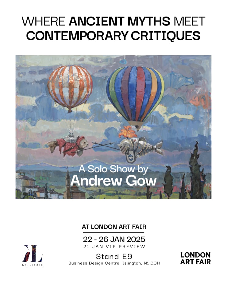 Kei London Art Agency at The London Art Fair 2025 Inverted Myths and Exiled Deities: A Solo Show by Andrew Gow
