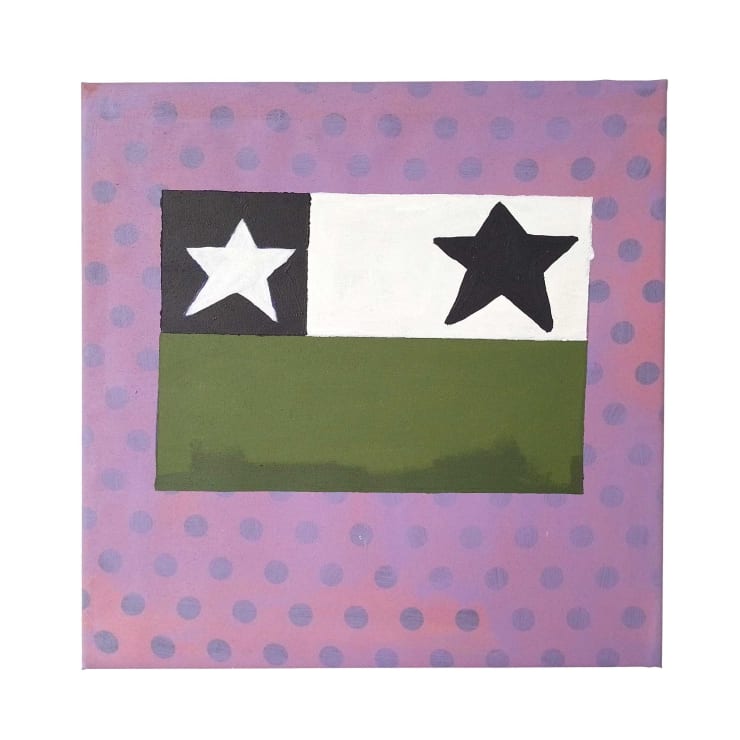 CIRO BELTRÁN Bandera, 2021 Acrílico sobre tela impresa 45 x 45 cm