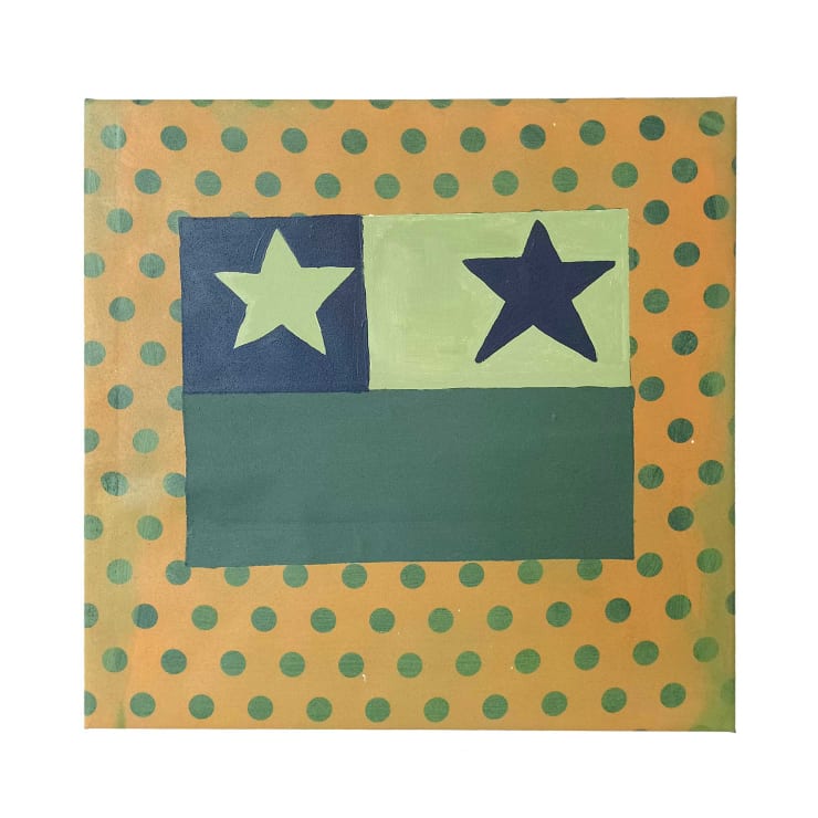 CIRO BELTRÁN Bandera, 2021 Acrílico sobre tela impresa 45 x 45 cm