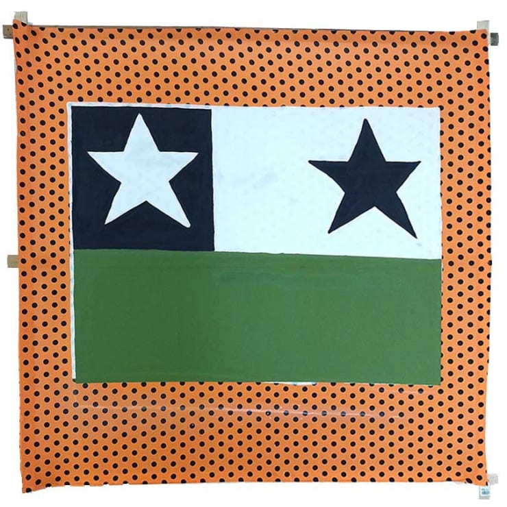 CIRO BELTRÁN Bandera, 2021 Acrílico sobre tela impresa 150 x 150 cm