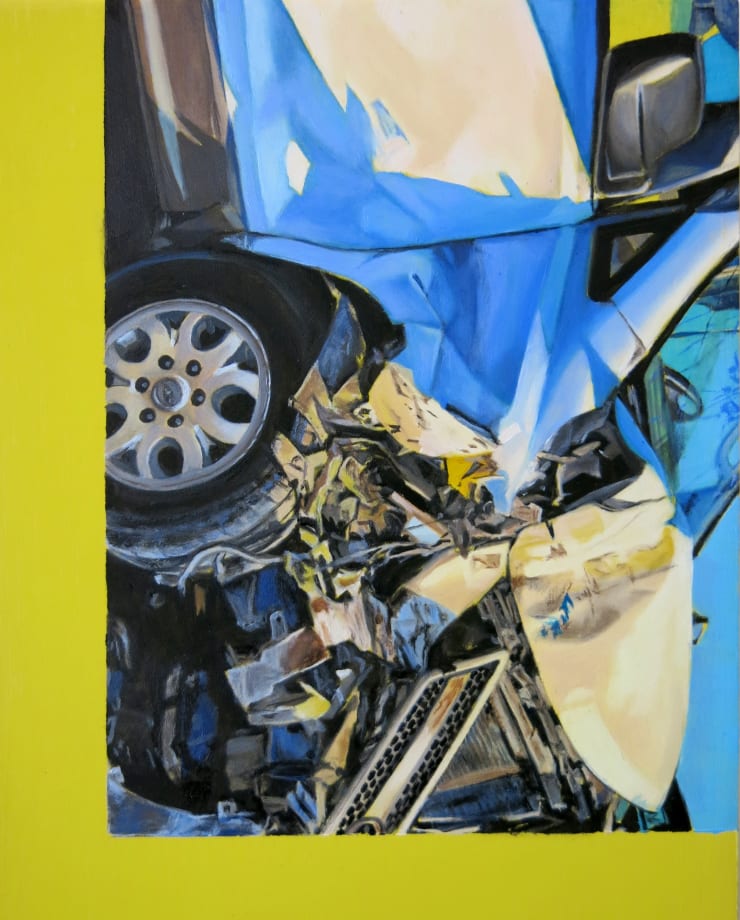 Meredith Sellers’ painting “Crash (Yellow)” (2022) has been featured in the March guest curation for David Zwirner’s Platform by Graham Wilson from Swivel Gallery.