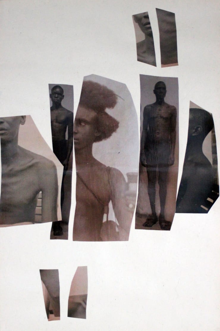 © Amina Zoubir, The golden body #8, collage on paper, photos archives from collection of Markk Museum Hamburg, 32 x48...