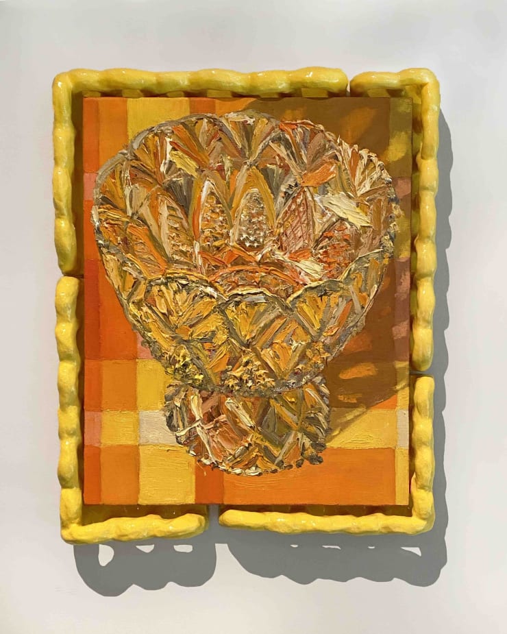 Lilli Stromland Jewel 1 1 Oil On Linen With Stoneware Frame 45 X 37Cm