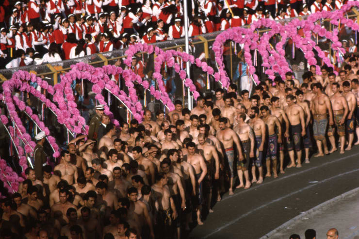 Parade in honor of the Shah's birthday, IRAN, 1966 BAM1966032K037(W00129)