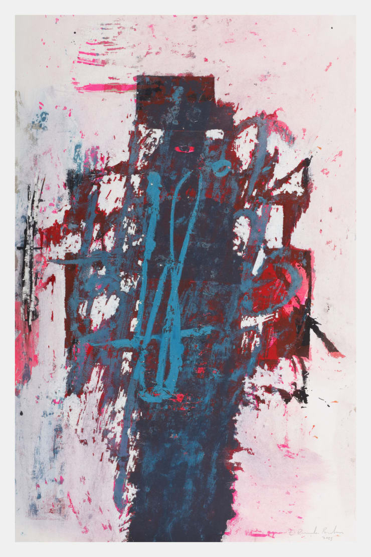 Edmond Brooks-Beckman, Furious Tendancies (2025) - Monotype and oil paint