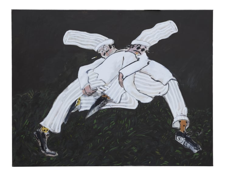 The disagreement, 2025 Oil & acrylic on canvas 55 x 70 7/8 in. (140 x 180 cm)