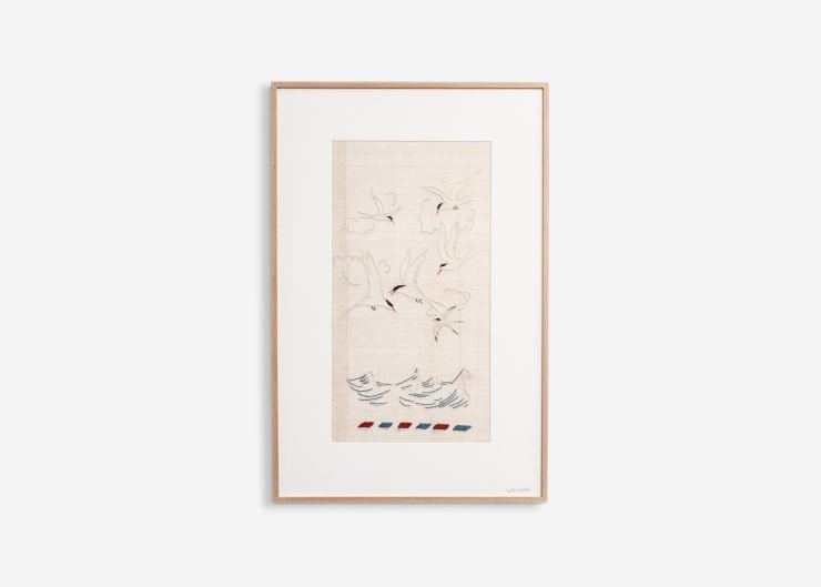 I Sent You My Love, 2025 Hand embroidery on vintage Irish linen 30 1/8 x 19 7/8 inches (76.5 x 50.5 cm)