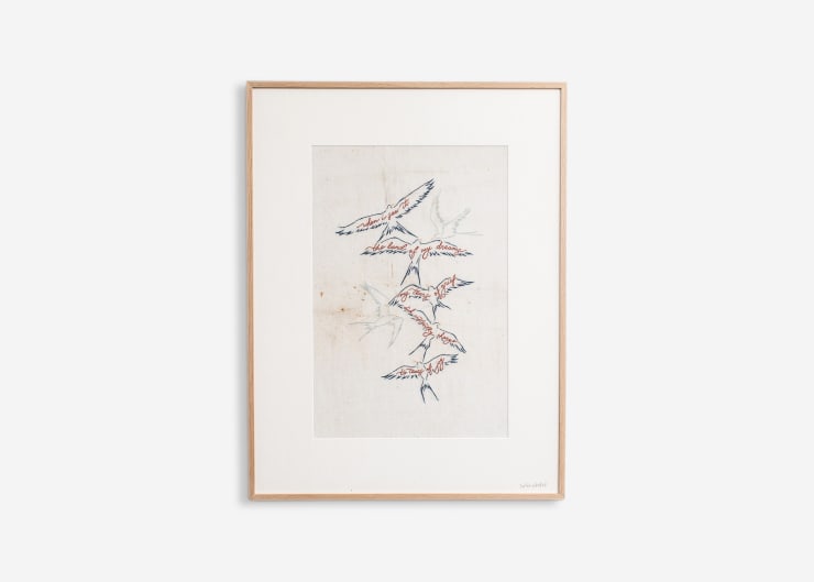 Tears Of Joy, 2025 Hand embroidery on vintage Irish linen 28 1/8 x 21 7/8 inches (71.5 x 55.5 cm)