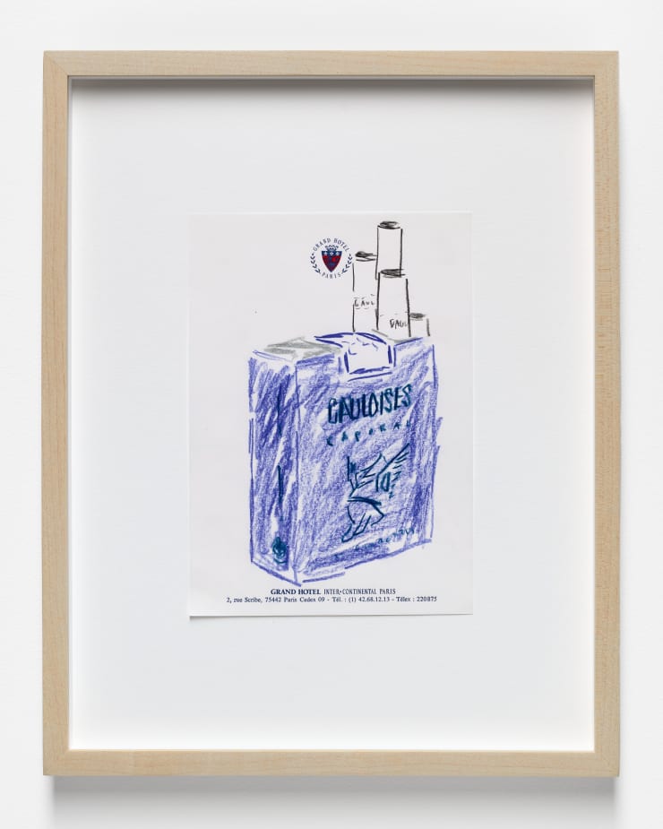 Gauloises, 2024 Color pencil on paper Paper: 8.2 x 5.8 inches (20.8 x 14.7 cm) Frame: 14 x 11 inches (35.5 x 27.9 cm)
