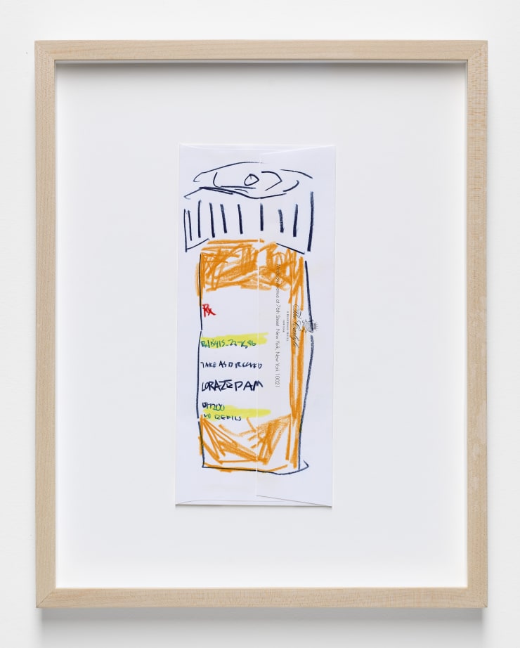Lorazepam, 2025 Color pencil on paper Paper: 9.5 x 4 inches (24.1 x 10.1 cm) Frame: 14 x 11 inches (35.5 x 27.9 cm)