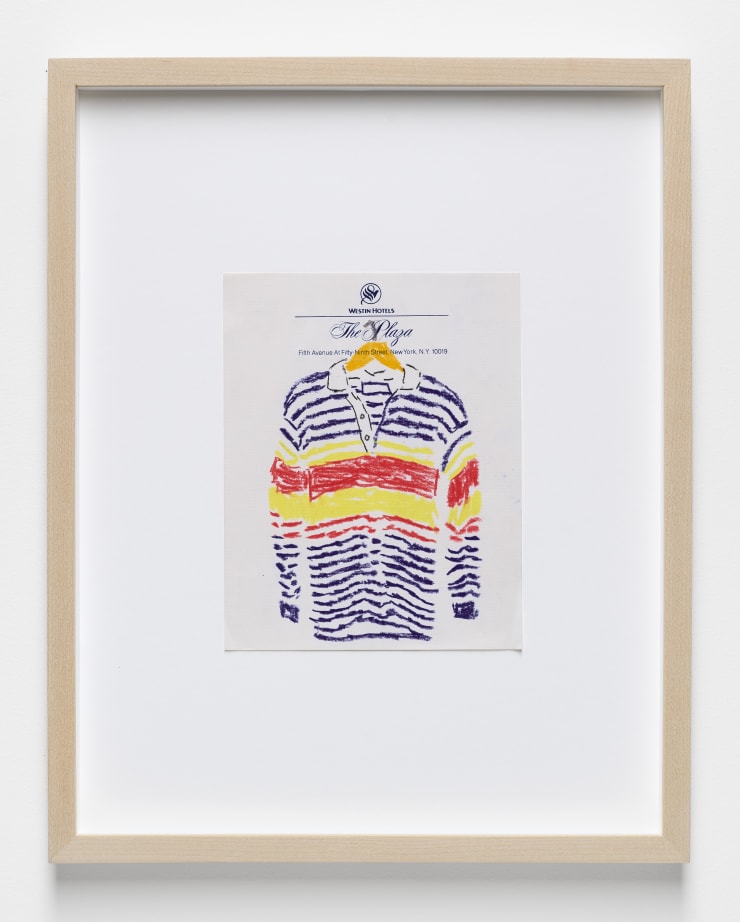 Rugby Shirt, 2023 Color pencil on paper Paper: 7 x 5.5 inches (17.7 x 13.9 cm) Frame: 14 x 11 inches (35.5 x 27.9 cm)