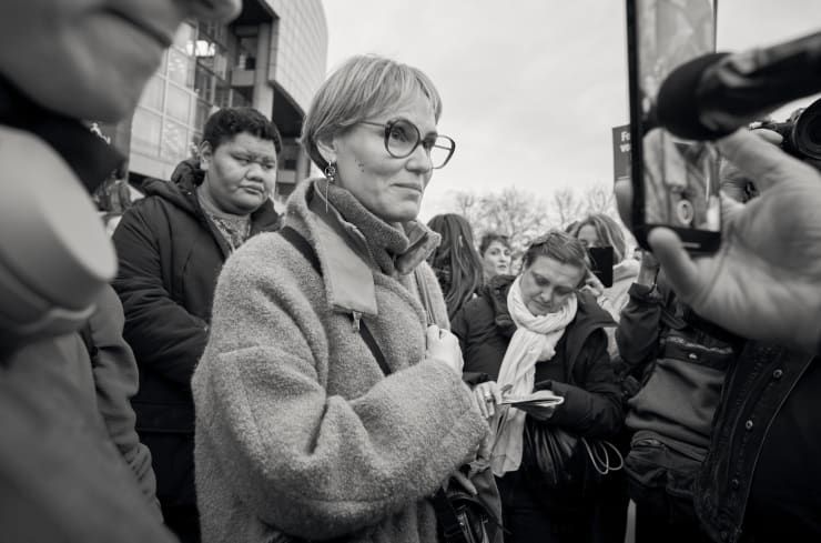 Judith Godrèche la Journée internationale des droits des femmes à Paris, France.