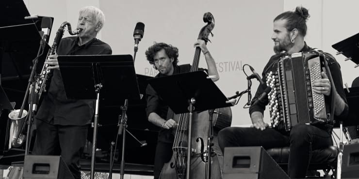 Michel Portal (clarinette basse), Simon Tailleu (contrebasse), Vincent Peirani (accordéon) Paris Jazz Festival 2018
