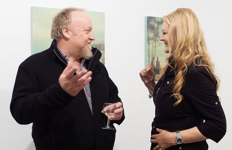 Elizabeth Rees at her exhibition opening