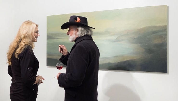 Elizabeth Rees at her exhibition opening