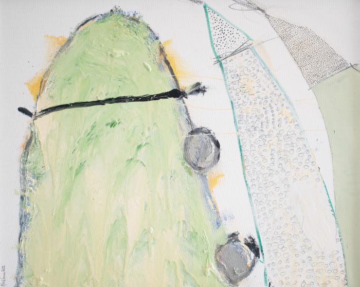 John Blackburn Green Mountain, 2021 mixed media on canvas board 40.5 x 51 cm