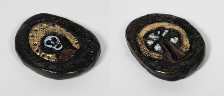 Nigel Brown Origin I am Nature, 2024 Bronze cast from clay, hand painted 12 x 10 x 20 cm