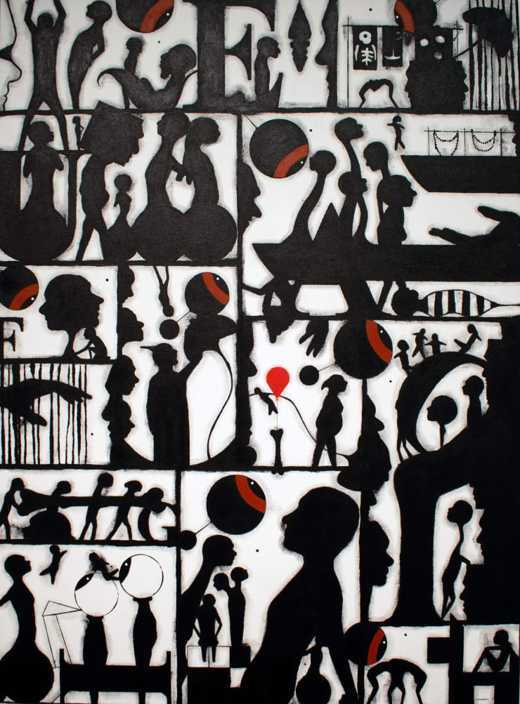 Andy Leleisi'uao Heretic Polyneitus, 2023 acrylic on canvas 130 x 76 cm