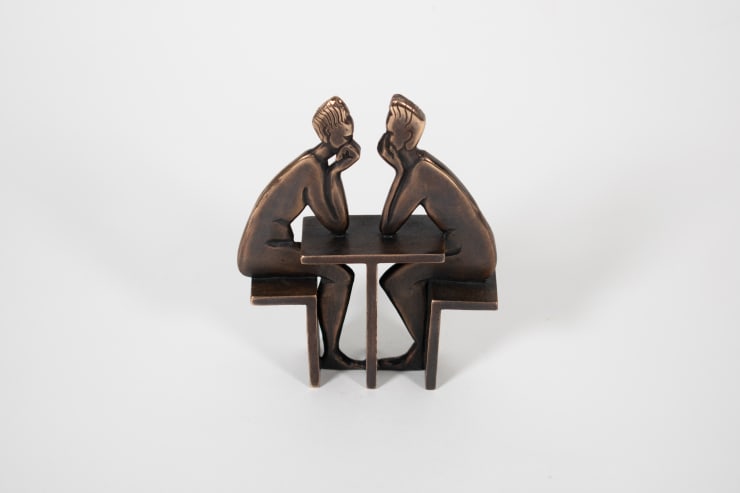 Marian Fountain Conversations V Bronze FURTHER EDITIONS AVAILABLE 13 x 10 x 3 cm