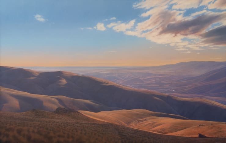 Bruce Hunt A View to the Maniototo, 2022/2023 Acrylic on canvas 106.5 x 167 cm