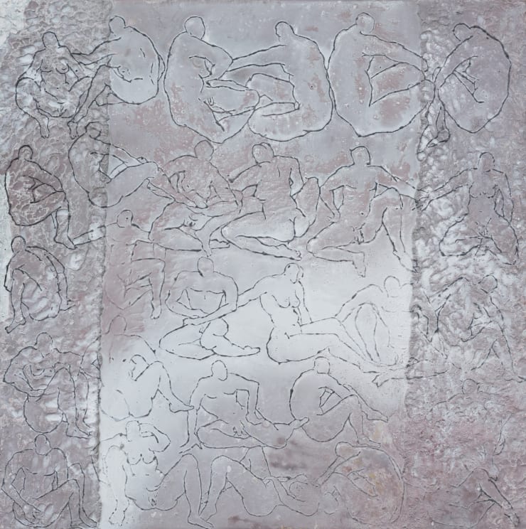 Peter Panyoczki Purgatorium, 2021 Mixed media on aluminium 120 x 120 cm
