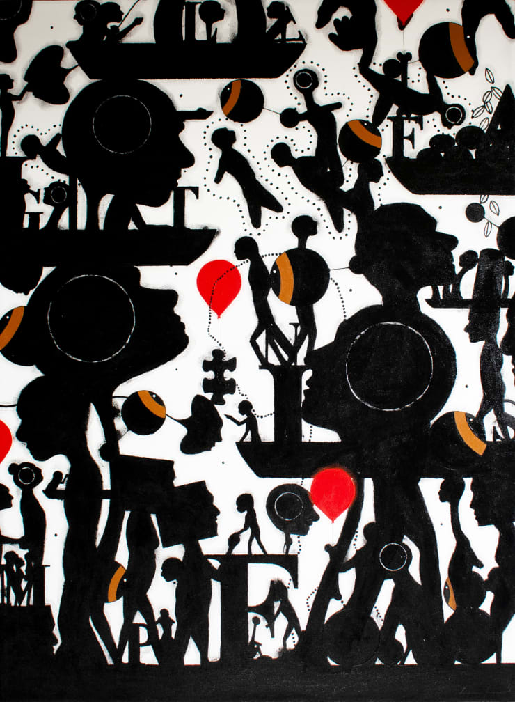 Andy Leleisi'uao Heterodox Erodipolis III, 2023 acrylic on canvas 130 x 76 cm