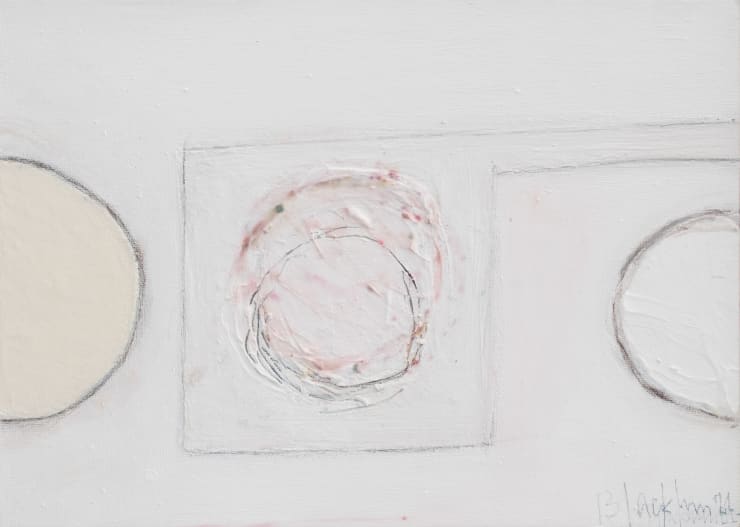 John Blackburn Three White Circles, 2021 Mixed media on canvas board 25.5 x 35.5 cm