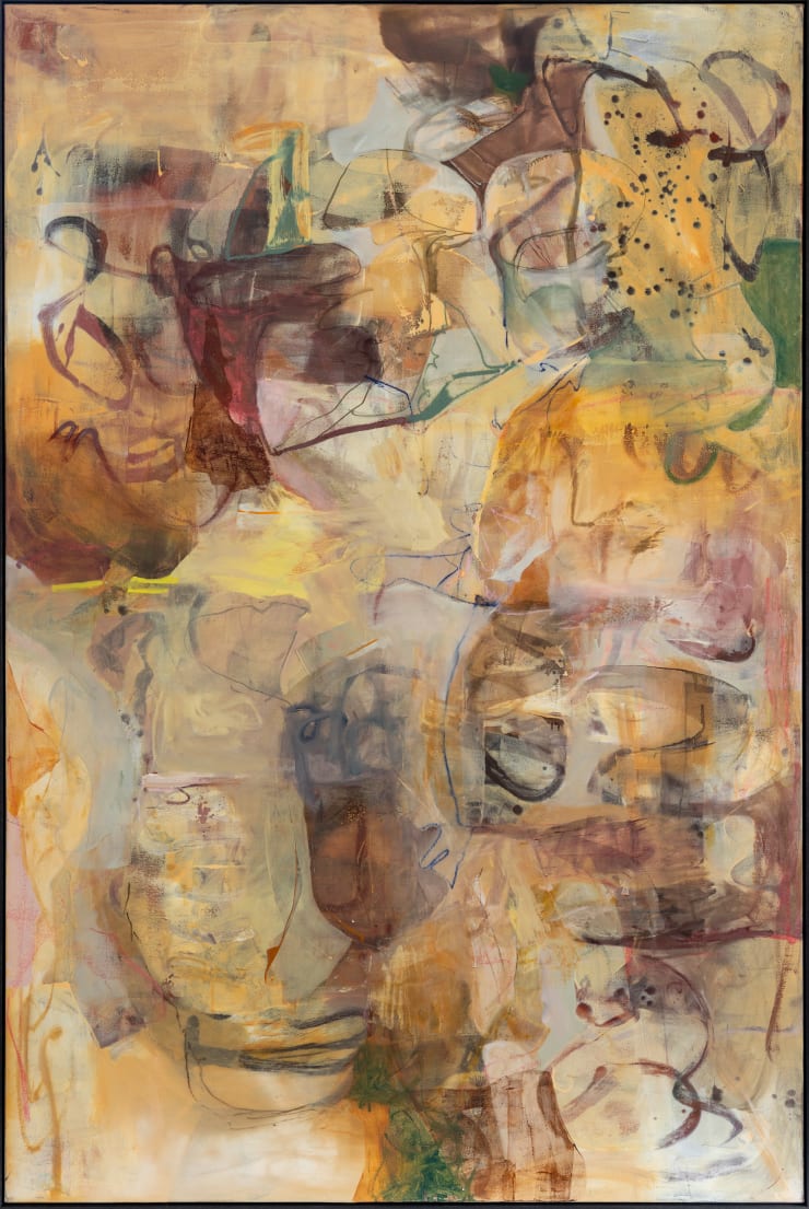 Nicola Bennett In a Nutshell, 2025 Oil & mixed media on canvas 182 x 122 cm (framed)