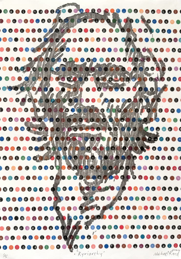 Michael Reed Kyriarchy ed. 1/5, 2024 Woodblock & digital printing on Japanese Kozo 40 x 30 cm