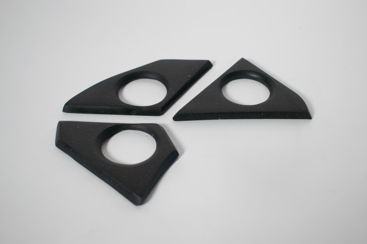 Chris Van Doren FETU Carved stone Argillite Clockwise: 11 x 7 cm, 14 x 6 cm, 11 x 8 cm