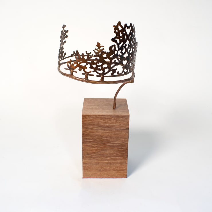 Frances Battersby Royal, 2025 Copper 13 cm diameter, 9.5 cm high. Base: 13.5 x 7.5 x 8.5 cm