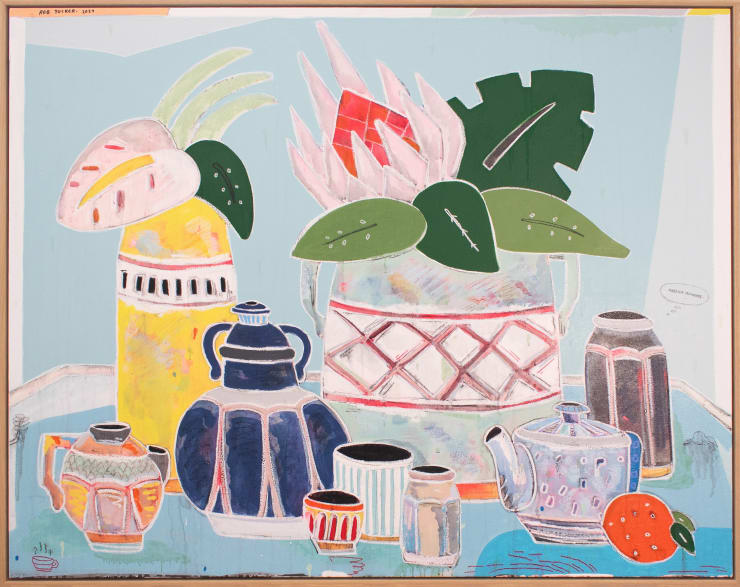 Rob Tucker Moreish Mondays, 2024 Acrylic & mixed media on canvas 110 x 140 cm