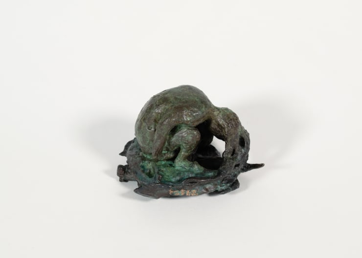 Greg Piper The birth of a huia and the pekapeka., 2025 Bronze 9 x 7 cm