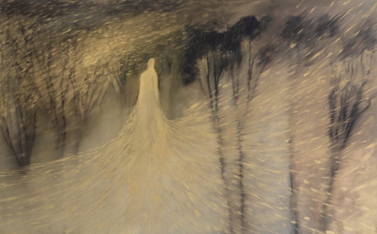 Aroha Gossage Aho - To Shine, 2025 Oil on board 75 x 120 cm