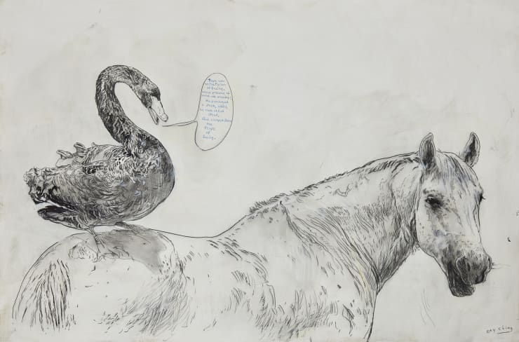 Ray Ching There was an Old Person from Basing, 2018 Graphite pencil, ink, conté, carbon, oils, liquin 61 x 91 cm
