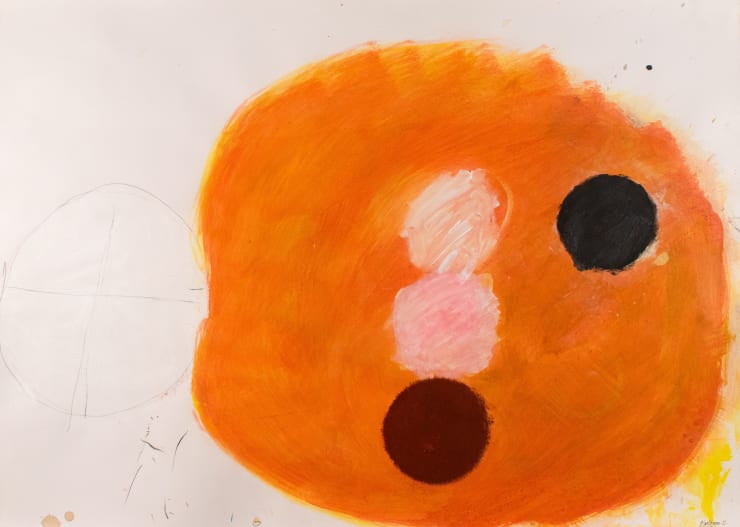 John Blackburn White Cross and Orange, 2011 Oil & mixed media on paper 64 x 90 cm