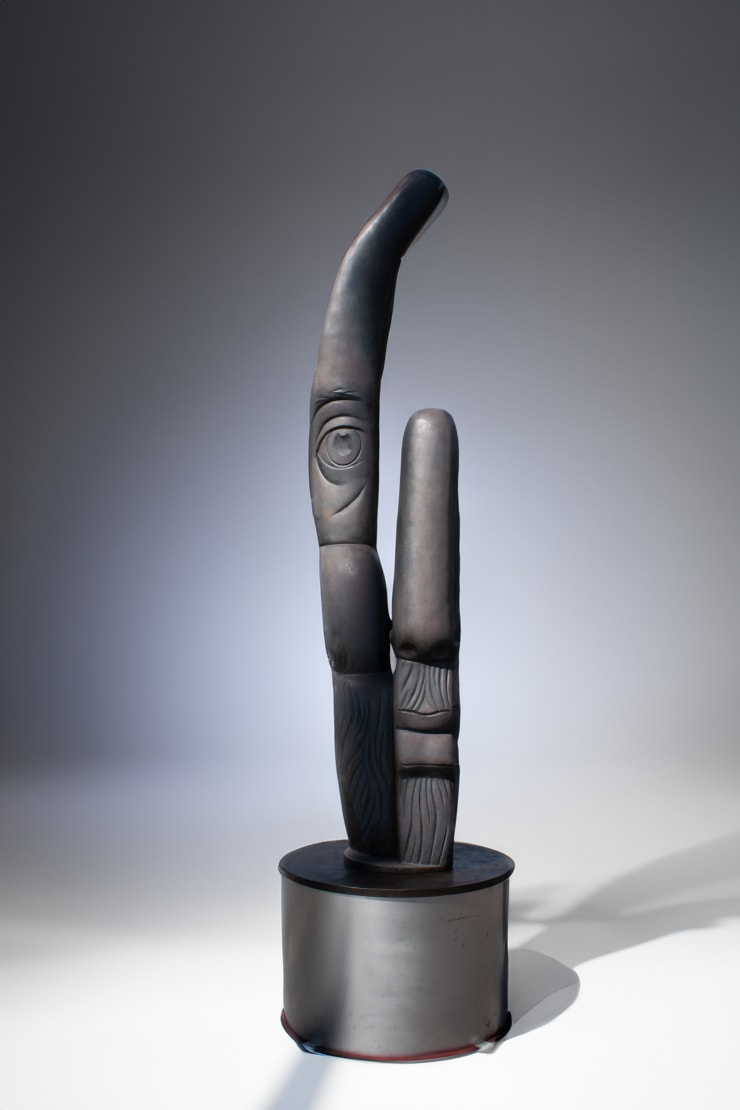 Terry Stringer ALTAR FOR ANCESTORS, 2021 Bronze on stainless steel base 2900 x 750 x 750 mm