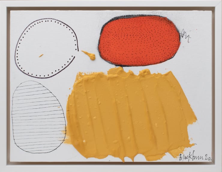 John Blackburn Yellow Form, 2020 Acrylic & mixed media on canvas/ board 23 x 30.5 cm
